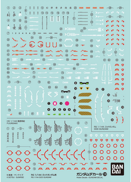 1/144 Gundam Decal №138 RG God Gundam, водні декалі Gundam HS001032 фото