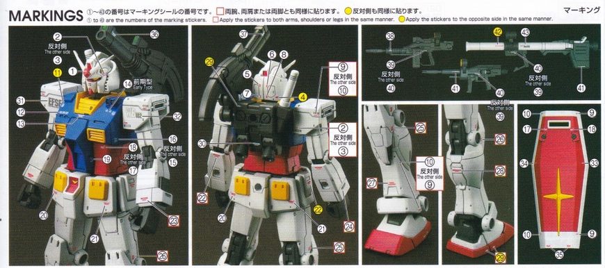 1/144 HG RX-78-02 Gundam, водні декалі Snow Flame - флуоресцент HS000984 фото