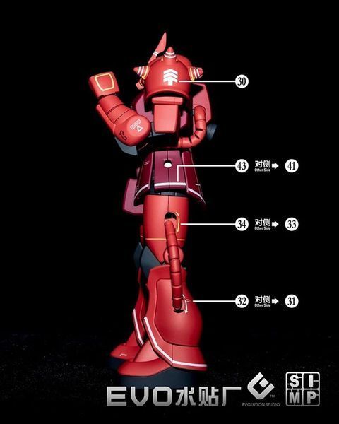 1/144 HG Zaku II Red+Green Gundam, водні декалі EVO - флуоресцент HS000991 фото