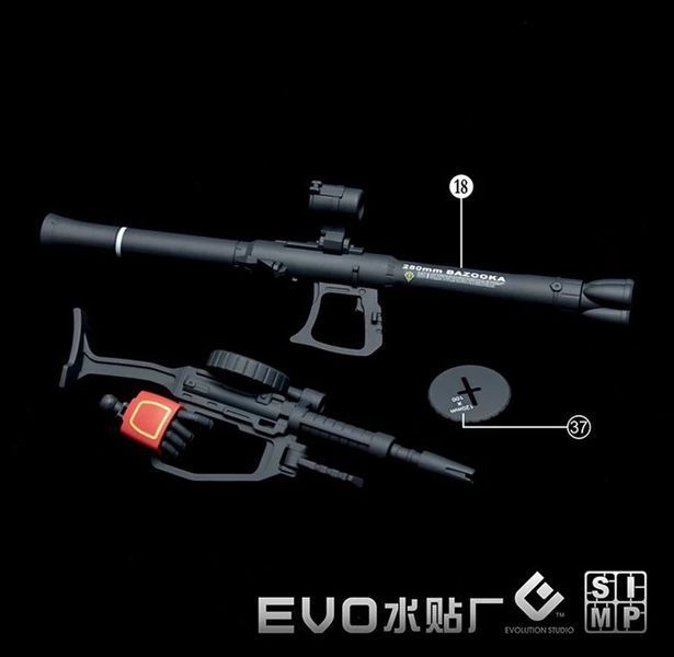 1/144 HG Zaku II Red+Green Gundam, водні декалі EVO - флуоресцент HS000991 фото