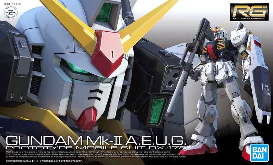 Mk-II AEUG Version Prototype RX-178 Gundam RG 1/144 (Bandai) збірна модель, Гандам аніме HS000045 фото