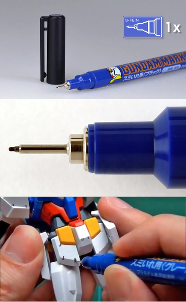 Gundam Marker GM-02 (серый), Fine Tip &ndash; выделение линий (с тонким наконечником) &ndash; Mr. Hobby HS000393 фото