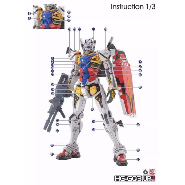 HG 1/144 Red Gundam + White Gundam (GQuuuuuuX), водные декали EVO - флуоресцент HS001070 фото